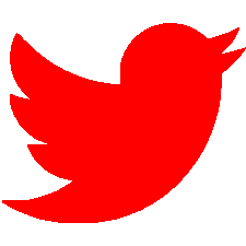A red Twitter logo